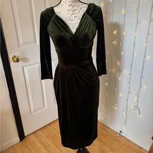 Vixen by Micheline Pitt Starlet Wiggle dress in olive green